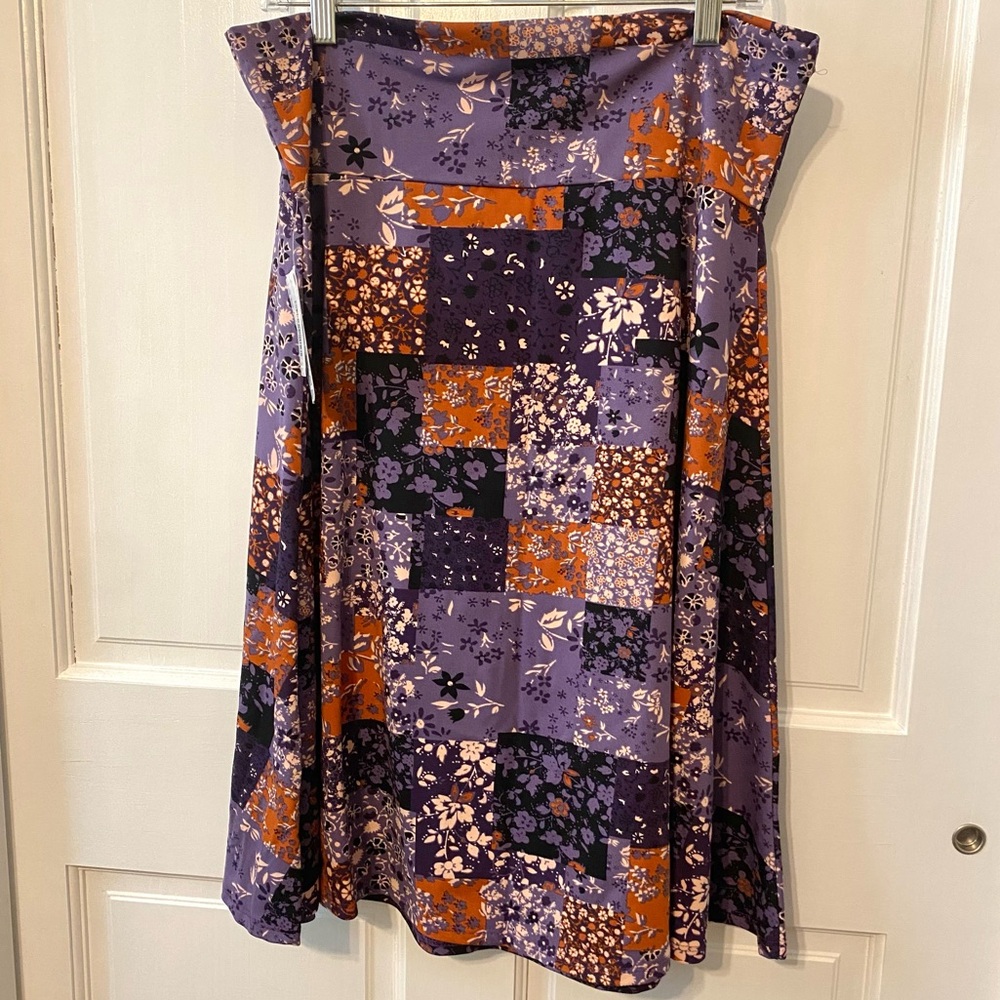 LuLaRoe Patchwork Azure Skirt NWT 2XL